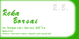 reka borsai business card